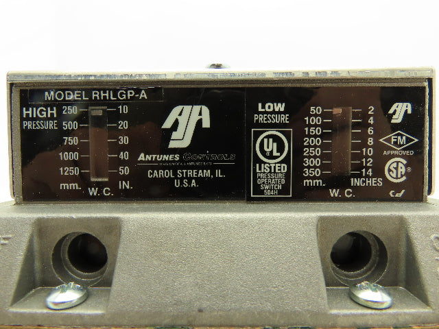 Atunes Controls RHLGP-A Gas Pressure Switch with Manual Reset 2-14" W.C.