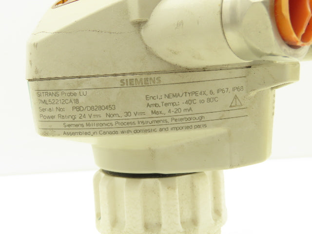 Siemens 7ML52212CA18 Sitrans Probe LU Ultrasonic Level Meter 24VDC NEMA 4X