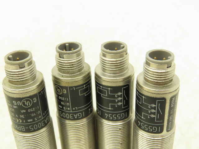 IFM IG5554 IGA3005-BPKG/US Inductive Proximity Sensor M18 X 1 Thread Lot of 4