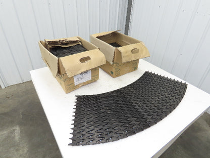 Black Plastic Slat Conveyor Chain Curved 400mm Width 19'L 134pcs