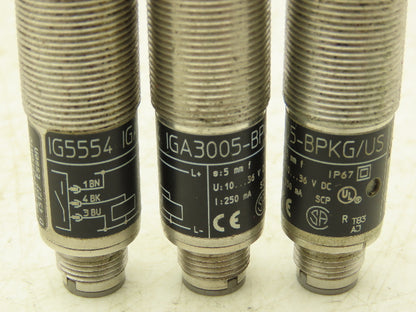 IFM IG5554 IGA3005-BPKG/US Effector Proximity Sensor M18X1 Thread Lot of 3