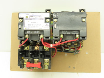 Square D 8736SAO16S AC Reversing Magnetic NEMA Starter Size 00 575V 3Ph 2Hp