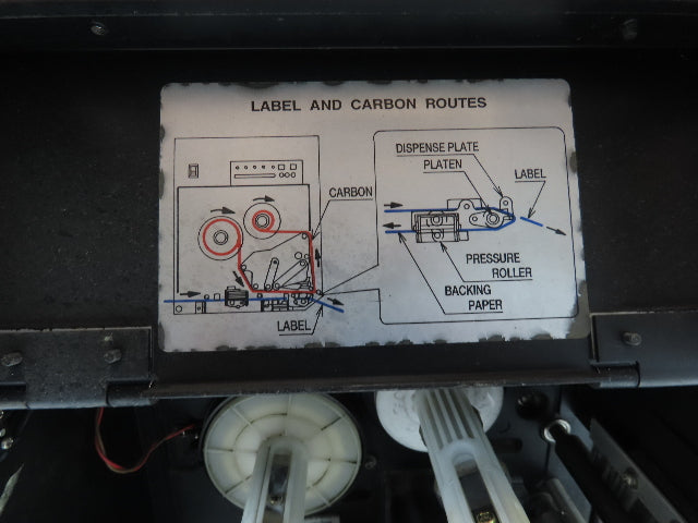 Sato M-8485S Label Mill Barcode Printer Labeler Pneumatic Blower Applicator