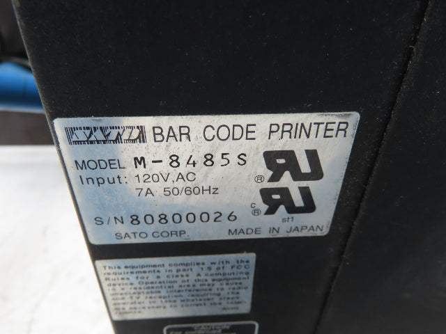 Sato M-8485S Label Mill Barcode Printer Labeler Pneumatic Blower Applicator