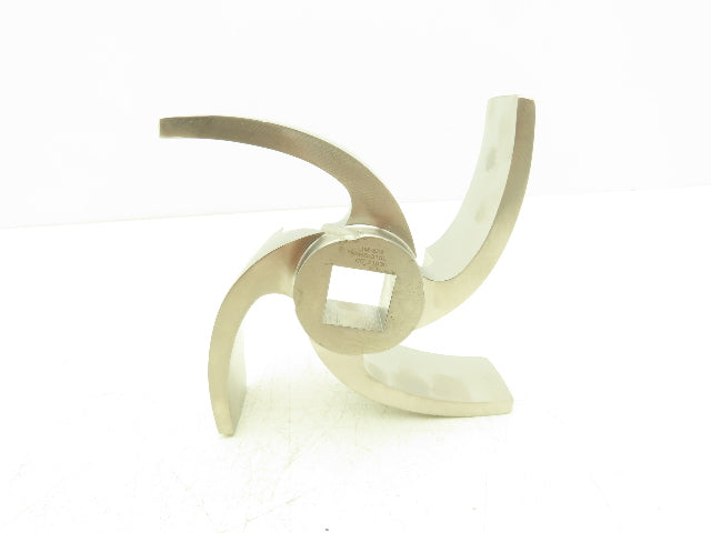 316L Stainless Centrifugal Pump Impeller 4-Blade 1"Square Bore 8"OD IM-328