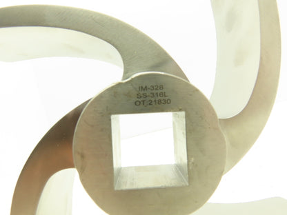 316L Stainless Centrifugal Pump Impeller 4-Blade 1"Square Bore 8"OD IM-328