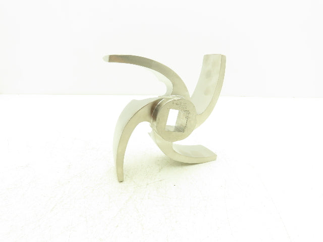 316L Stainless Centrifugal Pump Impeller 4-Blade 1"Square Bore 8"OD IM-328