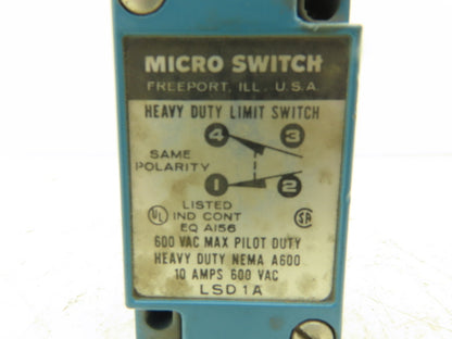 Honeywell LSD1A Micro Switch Heavy Duty Limit Switch 10A 600V