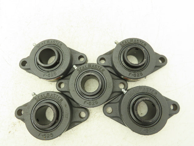 SealMaster SFT-19 Flange Bearing 1 3/16" Bore 2 Bolt Mount 2-13 Insert Lot Of 5