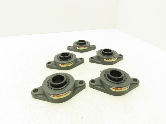 SealMaster SFT-19 Flange Bearing 1 3/16" Bore 2 Bolt Mount 2-13 Insert Lot Of 5