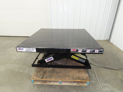 Autoquip 36S25 Hydraulic Scissor Lift Table 2500lb 36" Travel 48x48" Top 1Ph