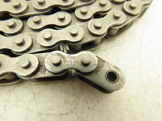 Rexnord 843SS Straight Running TableTop Base Roller Chain 1/2"Pitch 10'L