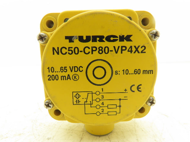 Turck NC50-CP80-VP4X2 Capacitive Sensor 10-65VDC 4-Wire PNP Fine Adjustment