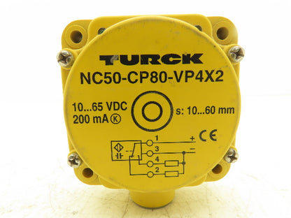 Turck NC50-CP80-VP4X2 Capacitive Sensor 10-65VDC 4-Wire PNP Fine Adjustment