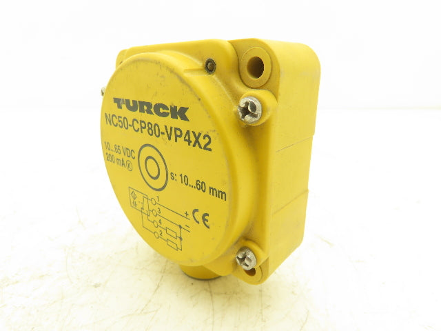 Turck NC50-CP80-VP4X2 Capacitive Sensor 10-65VDC 4-Wire PNP Fine Adjustment