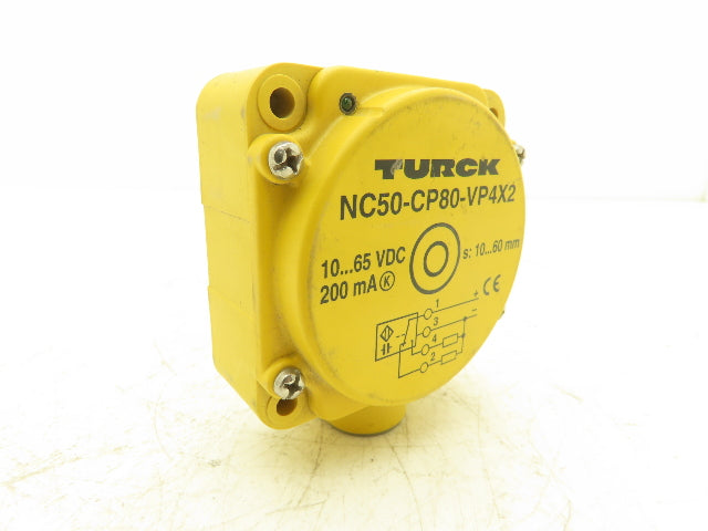 Turck NC50-CP80-VP4X2 Capacitive Sensor 10-65VDC 4-Wire PNP Fine Adjustment