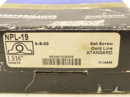 SealMaster NPL-19 Pillow Block Bearing 1 3/16" Bore 2-13 Bearing Insert
