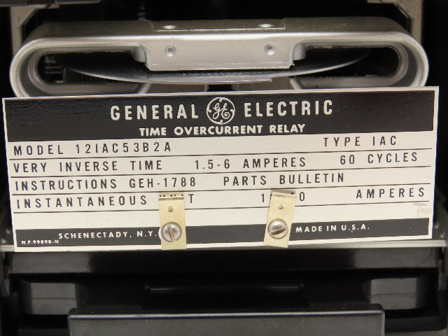 General Electric 12IAC53B2A Overcurrent Time Delay Relay 1.5-6 Amp Type IAC