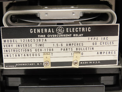 General Electric 12IAC53B2A Overcurrent Time Delay Relay 1.5-6 Amp Type IAC
