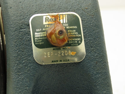 Rex Rexnord ZEP2208 Pillow Block Self Aligning Roller Bearings 2 1/2" Bore