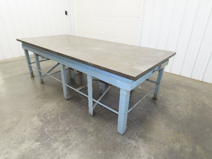Vintage Precision Steel Welding Layout Table 109x48" Cast Iron 1-1/2" Thick Top