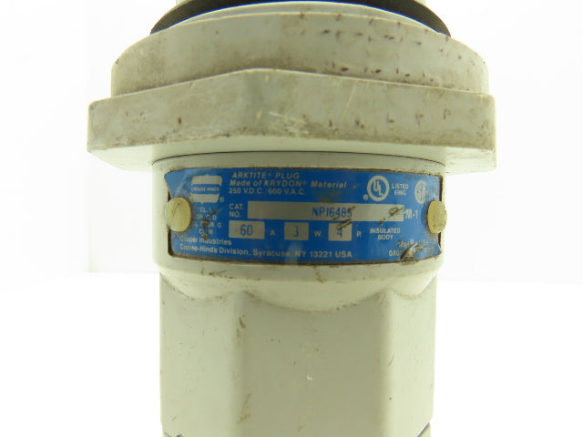 Crouse Hinds NPJ 6485 Arktite Electrical Plug Male 60A 600VAC 250VDC Haz Loc