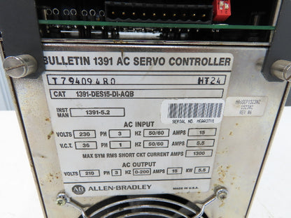 Allen Bradley 1391-DES15-DI-AQB Digital AC Servo Controller Drive 210V 3Ph 5.5kw
