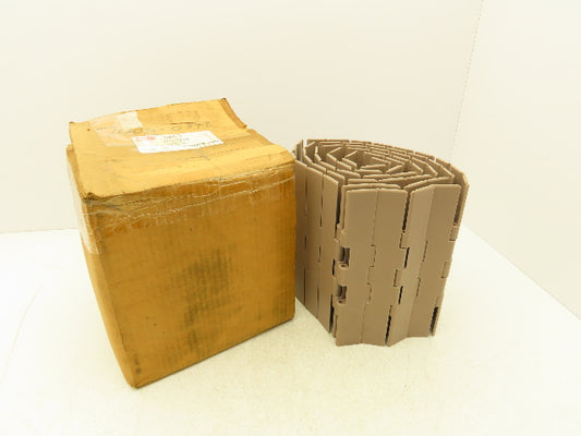Rexnord LF821K10 10" Straight TableTop Plastic Conveyor Chain 10'L Tan
