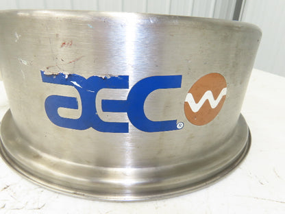 AEC Stainless Hopper Vacuum Receiver Bin Top 14x6" Size 3" Inlet 15" Screen