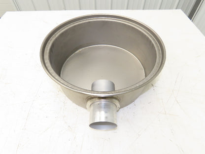 AEC Stainless Hopper Vacuum Receiver Bin Top 14x6" Size 3" Inlet 15" Screen