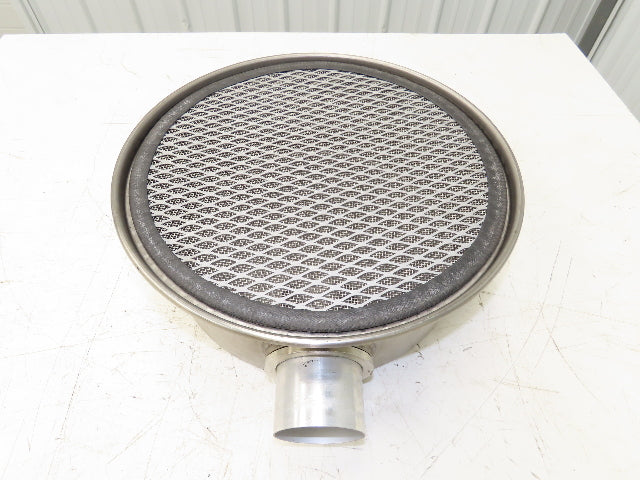 AEC Stainless Hopper Vacuum Receiver Bin Top 14x6" Size 3" Inlet 15" Screen