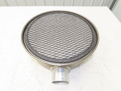 AEC Stainless Hopper Vacuum Receiver Bin Top 14x6" Size 3" Inlet 15" Screen