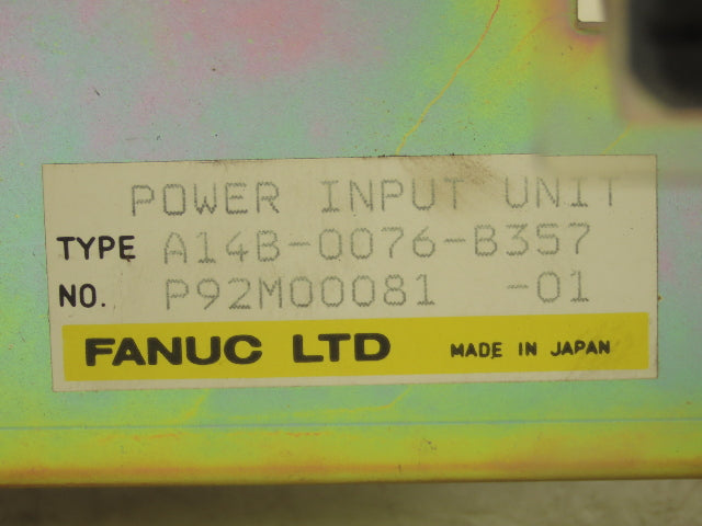 Fanuc LTD A14B-0076-B357 Power Input Unit & Servo Add On Module Missing Cover