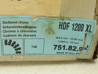 MCC Rexnord HDF 1200 XL  12" TableTop Conveyor Chain Side-Flex 6'L Tan