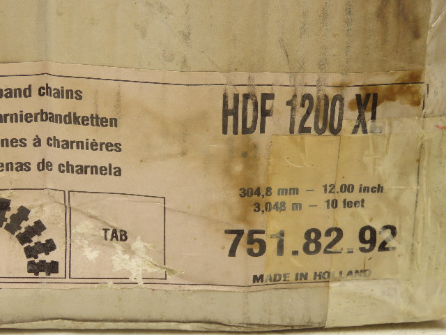 MCC Rexnord HDF 1200 XL  12" TableTop Conveyor Chain Side-Flex 10'L Tan