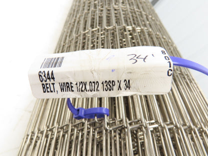 Wirebelt 34"x 34' Flat Flex Stainless Wire Conveyor Belt Sanitary 1/2x.072 13SP