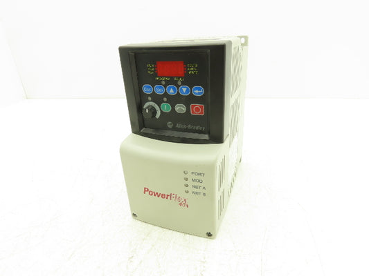 Allen Bradley 22B-D4P0N104 PowerFlex 40 VFD 2Hp 460V 3Ph w/ Ethernet-IP Adapter