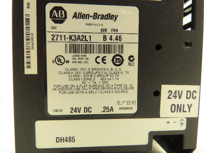 Allen-Bradley 2711-K3A2L1 Panel View 300 3" Display 24VDC .25A FRN 4.46 Ser. B