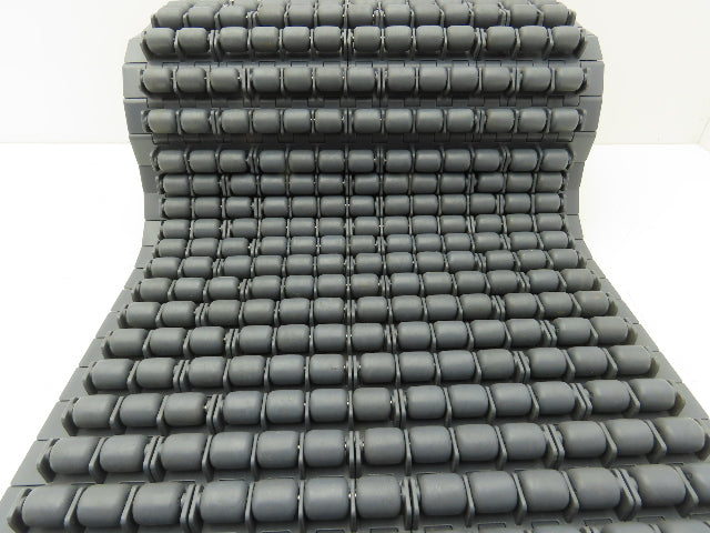 Intralox 1400 Series 15"W Plastic Roller Top Conveyor Belt Gray 54.5"Length