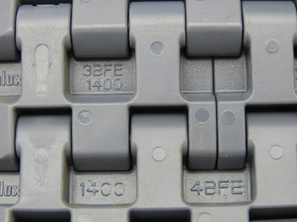 Intralox 1400 Series 15"W Plastic Roller Top Conveyor Belt Gray 54.5"Length