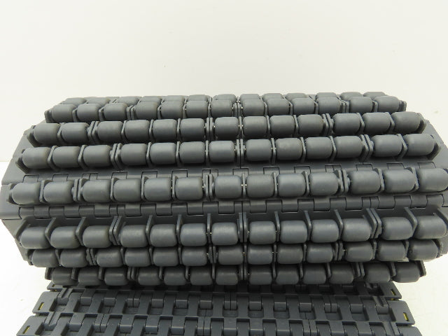 Intralox 1400 Series 15"W Plastic Roller Top Conveyor Belt Gray 54.5"Length