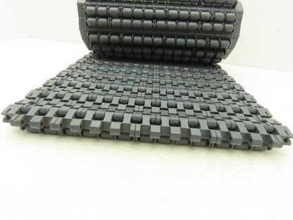 Intralox 1400 Series 15"W Plastic Roller Top Conveyor Belt Gray 54.5"Length