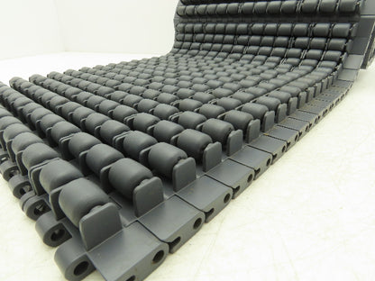 Intralox 1400 Series 15"W Plastic Roller Top Conveyor Belt Gray 54.5"Length