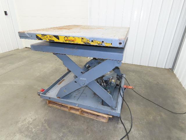 Pentalift Hydraulic Scissor Lift Table 36" Tilt Top 58" X 48" 115 Volt 3000lbs
