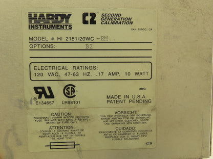 Hardy Instruments HI 2151/20WC-RM Weight Indicator Controller Module No Display