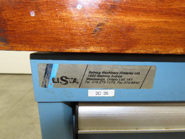 Lista Workbench Wood Top 72x30" 5 Drawer 22"W Tool Storage Cabinet 29-1/2"H