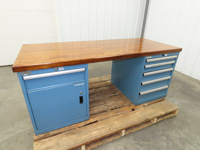 Lista Workbench Wood Top 72x30" 5 Drawer 22"W Tool Storage Cabinet 29-1/2"H