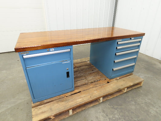 Lista Workbench Wood Top 72x30" 5 Drawer 22"W Tool Storage Cabinet 29-1/2"H