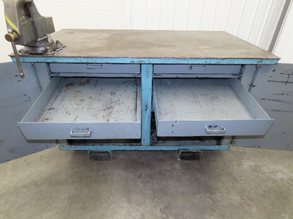 Steel Work Bench Welding Table 4-1/2" Vise 1/4" Plate 65x36" Top 38.5" High