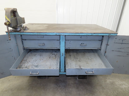 Steel Work Bench Welding Table 4-1/2" Vise 1/4" Plate 65x36" Top 38.5" High